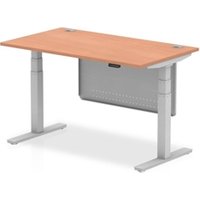 Air Modesty 1400 x 800mm Height Adjustable Office Desk Beech Top Cable