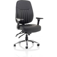 Barcelona Deluxe Black Leather Ergonomic Office Posture Operator Chair