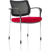 Brunswick Deluxe Mesh Back Chrome Frame Bespoke Seat Cherry With Arms