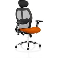 Sanderson II Upholstered Seat Only Tabasco Orange Mesh Back Chair