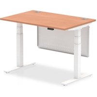 Air Modesty 1200 x 800mm Height Adjustable Office Desk Beech Top Cable