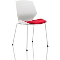 Florence White Frame Visitor Chair Bespoke Colour Seat Bergamot Cherry