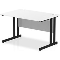 Impulse 1200 x 800mm Straight Office Desk White Top Black Cantilever