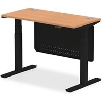 Air Modesty 1200 x 600mm Height Adjustable Office Desk Oak Top Cable
