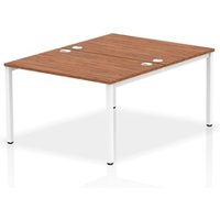 Impulse Bench B2B 2 Person 1200 White Frame Office Bench Desk Walnut