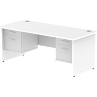 Impulse 1800x800mm Desk White Top Panel Leg 2x2 Drawer Fixed Pedestal