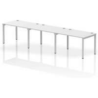 Impulse Bench Single Row 3 Person 1200 Silver Frame Office Bench Desk