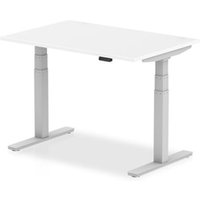 Air 1200/800 White Height Adjustable Desk With Silver Legs - HA01009