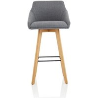 Carmen Wooden Leg High Stool Grey Fabric BR000225