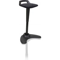 Spry Black Cushioned Sit Stand Stool with Black Frame