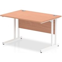 0 Impulse 1200 x 800mm Straight Office Desk Beech Top White Cantilever