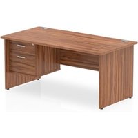 Impulse 1600 x 800mm Straight Office Desk Walnut Top Panel End Leg