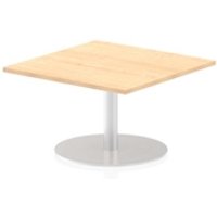 Italia 800mm Square Coffee Table Maple Top 475mm High Silver Leg
