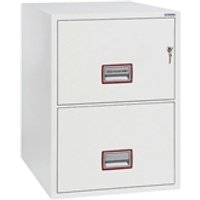Phoenix World Class Vertical Fire File FS2252K 2 Drawer Filing Cabinet with Key Lock, White