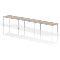 Evolve Plus 1600mm Single Row 3 Person Office Bench Desk Grey Oak Top