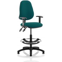Eclipse Plus II Lever Task Operator Chair Teal + Arms Draughtsman Kit