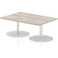 Italia 1200x800mm Poseur Rectangular Table Grey Oak Top 475mm High Leg