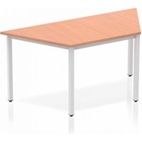 Impulse Trapezium Table 1600 Beech Box Frame Leg Silver - BF00108