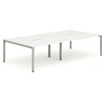 Evolve Plus 1200mm B2B 4 Person Office Bench Desk White Top Silver