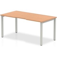 Evolve Plus 1400mm Single Starter Office Bench Desk Oak Top Silver