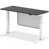 Air 1400x600 Height Adjustable Desk Black CP White Leg Modesty Panel