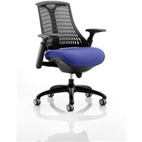 Flex Task Operator Chair Black Frame Black Back Bespoke Colour Seat Stevia Blue