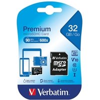 Verbatim 32GB MicroSDHC Memory Card Class 10 With Adaptor (44083)