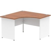 Impulse 1200mm Corner Office Desk Walnut Top White Panel End Leg