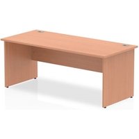 Impulse 1800 x 800mm Straight Office Desk Beech Top Panel End Leg