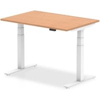 Air 1200/800 Oak Height Adjustable Desk With White Legs - HA01037