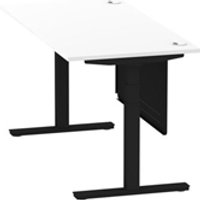 Air Modesty 1600 x 800mm Height Adjustable Office Desk White Top Cable