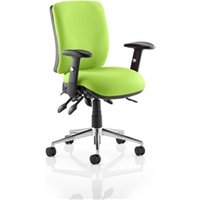 Chiro Medium Back Task Operators Chair Height Adjustable Arms - Myrrh Green