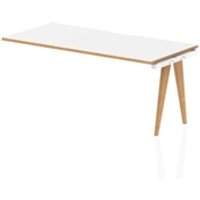 Oslo 1600mm Single Row Ext Kit White Top Natural Wood Edge White Frame
