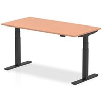 Air 1600 x 800mm Height Adjustable Office Desk Beech Top Black Leg