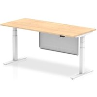 Air Modesty 1800 x 800mm Height Adjustable Office Desk Maple Top White