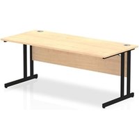 Impulse 1800 x 800mm Straight Office Desk Maple Top Black Cantilever