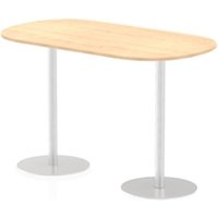 Italia 1800mm Poseur Boardroom Table Maple Top 1145mm High Silver Leg