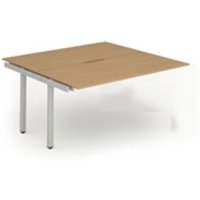 Evolve Plus 1200mm B2B Office Bench Desk Ext Kit Oak Top Silver Frame