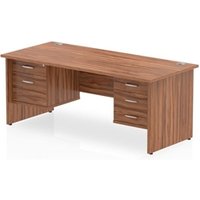 Impulse 1600 x 800mm Straight Office Desk Walnut Top Panel End Leg