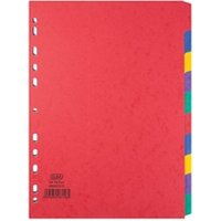 UK Office Direct Elba Heavyweight 225gsm Pressboard Dividers Europunched 400007513