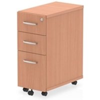 Impulse Narrow Under Desk Pedestal 3 Drawer Beech - I001649