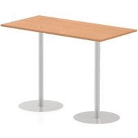 Italia 1600 x 800mm Poseur Rectangular Table Oak Top 1145mm High Leg
