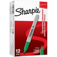 Sharpie Permanent Marker Fine Tip 0.9mm Line Green Pack 12 - S0810960