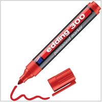 Edding 300 Permanent Marker Pen A8 Bullet Red Pack of 10 (4-300002)