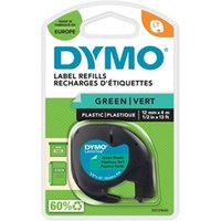 Original Dymo 91204 LetraTag 12mm Green Plastic Labelling Tape (S0721640)