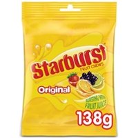 Starburst Chewy Sweets Fruit Flavour Pouch Bag 138g (Pack of 12) Starburst Chewy Sweets Fruit Flavour Pouch Bag 138g (Pack of 12)