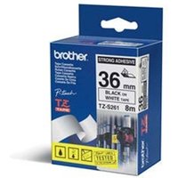 Brother TZeS261 Original P-Touch Extra Strength Label Tape- 1.5 x 26.2 ft (36mm x 8m) Black on White