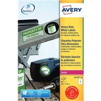 Avery Laser Heavy Duty Label 99x139mm 4 Per A4 Sheet White (Pack 80 Labels) L4774-20 - Heavy Duty Labels - Laser Labels