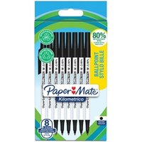 Paper Mate Kilometrico Ballpoint Pens Medium Point (1.0mm) Black Ink - 8 Pens