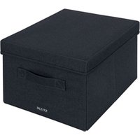 Leitz Fabric Storage Box with Lid for A4 Documents Foldable Pack of 2 (70867AC)